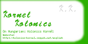 kornel kolonics business card