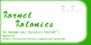 kornel kolonics business card